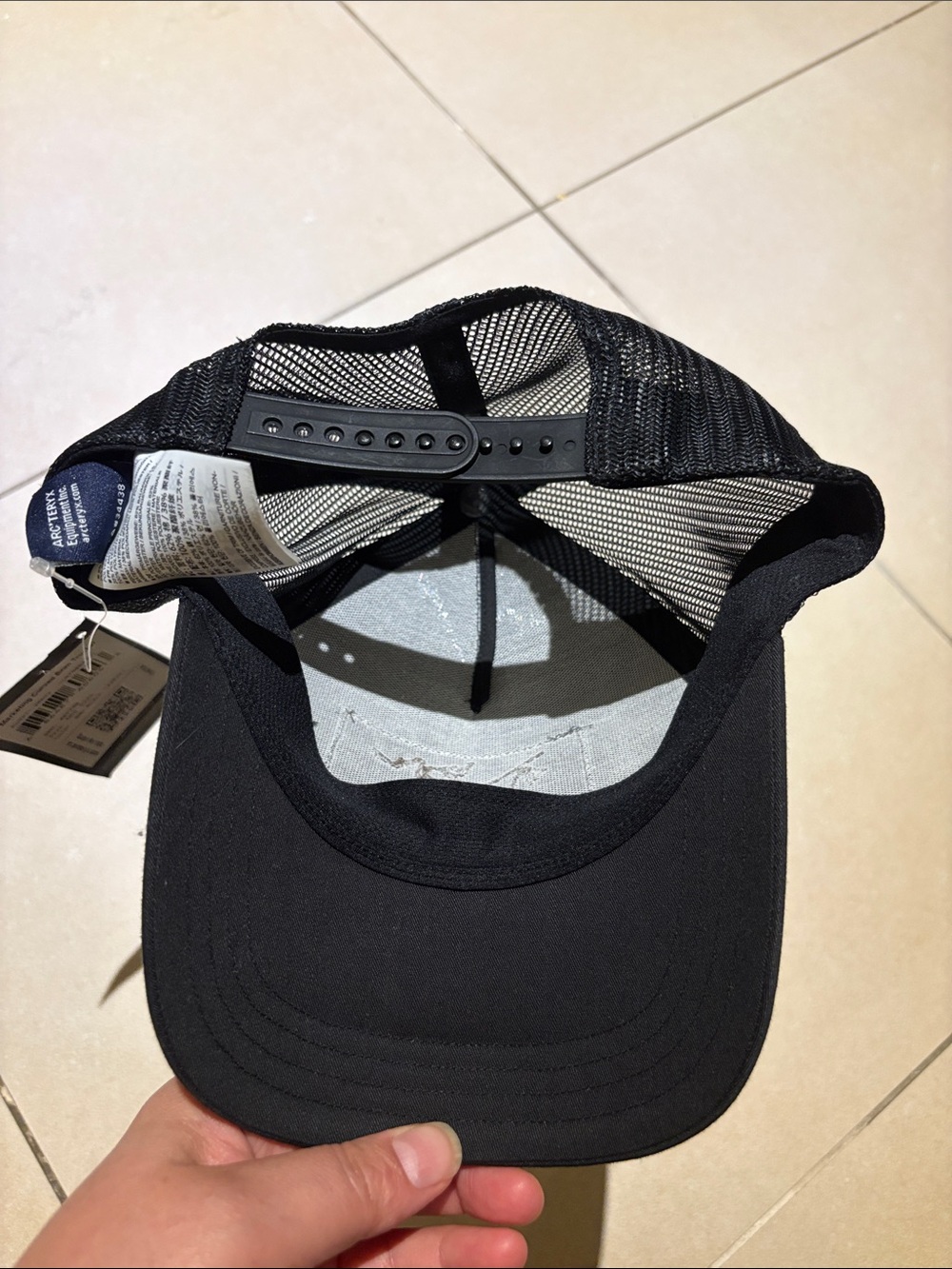 Arcteryx LEAF Black Marketing Curved Brim Trucker Cap TAN velcro embroidered.NEW - Picture 4 of 16